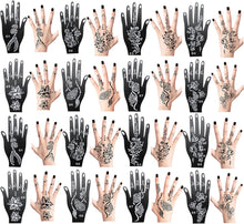 Beehug India-Inspired Henna Tattoo Stencil Set, 16 Pieces Artful Temporary Tattoo Templates for Hands, Body, Finger, DIY Airbrush Makeup Stencils, Perfect for Parties, Events, for Girls & Women