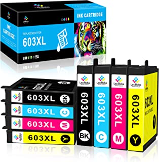 LeciRoba 603XL Ink Cartridge for Epson 603 ink cartridges for Epson XP2100 XP3100 XP4100 XP4105 XP2105 XP3105 WorkForce WF2850 WF2810 WF2830 WF2835 Printer (8-PACK)