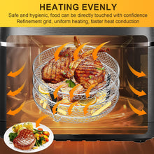 REKALRO Deepened Air Fryer Rack 3 Pcs for Ninja, Stackable Round Air Fryer Accessories, 304 Stainless Steel Multi-Layer Dehydrator Rack, Compatible with 4.8L-6.6L Tower Air Fryer Accessories