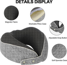 AYhome Travel Pillow, Memory Foam Neck Pillow for Travel, Soft Neck Support Pillow, Quick Pack Flight Pillow for Airplane, Train, Car, Office Sleeping Rest (Dark Grey)