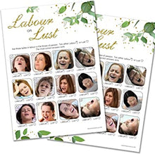 20 x Labour or Lust Baby Shower Game - Botanicals Design (20 Guest Cards + 1 Card of Answers for The Host)