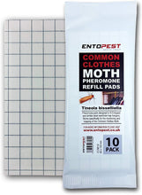 Entopest 10 Pack Pheromone Pads for Common Clothes Moth - Replacement Refill for Room & Wardrobe Hanger Control Traps (Tineola bisselliella)