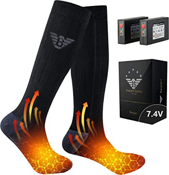 Begleri Heated Socks Men Women - 7.4V Electric Heated Socks, Heated Socks Rechargeable for Camping Fishing Cycling Skiing (Size: 4-13)