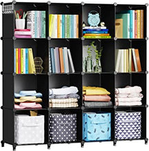 Cube Bookcase, 16 Cube Storage Unit Bookshelf Storage Cube Organiser Multi-Use DIY Storage Cube Shelf for Books, Toys, Clothes, Tools