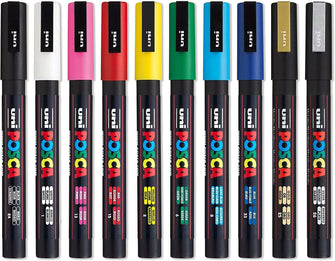 Posca - PC-3M - Paint Marker Art Pens  0.9-1.3mm  Pack of 10 Markers