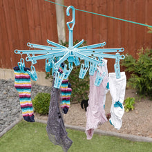 HANGERWORLD 20 Peg Blue Plastic Hanging Laundry Socks Lingerie Clothes Portable Indoor Outdoor Airer Dryer