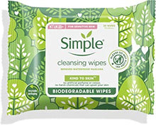 Simple Kind to Skin Cleansing Wipes remove waterproof make-up Biodegradable for sensitive skin 20 PC