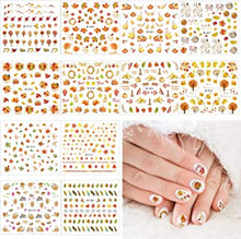 Whaline 12 Sheet Nail Art Tattoo Stickers Maple Leaves Water Transfer Decals 720Pcs Self-Adhesive Stickers Harvest Pumpkin for Women Girls DIY Autumn Thanksgiving Day, 12 Sheets