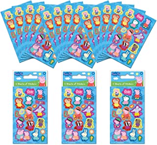 Peppa Pig Blue Party Bag Sticker Bundle (18 Sheets) | Perfect for Children’s Parties and Stocking Fillers | Can be Used for Decoration and Scrapbooking