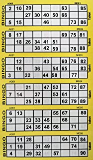 600 Bingo Tickets - 100 Bingo Flyers - 6 To View - Bingo Book Colour: (Yellow)