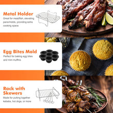 Air Fryer Accessories, Set of 9 Fit for Ninja Dual Air Fryer AF300UK, AF400UK & Most 3.7Qt - 4.2Qt and Larger Dual Zone Air Fryers, Include Cake & Pizza Pan, Rack, Skewer Rack, Egg Bite Mold, etc