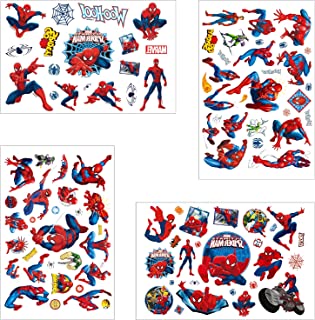 Temporary Tattoo Set Kids Tattoos for Spider Man, 100+pcs 4 Sheets Superheros Kids Tattoos Stickers Stickers for Gift Bags Children's Birthday Giveaways Girls Boys ...