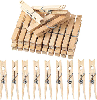 Smukdoo Wooden Clothes Pegs,Wooden Laundry Pegs Wood Craft Clips for Washing Line or Hanging Photoes,Arts and Craft