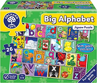 Orchard Toys Big Alphabet Jigsaw Puzzle, For Ages 3-6, Includes Giant Poster, Helps Teach the Alphabet, Develops Language & Literacy Skills, Educational