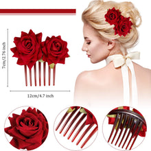 PMELCXD 4 Pieces Rose Hair Clip Flower Hairpin Rose Brooch Floral Clips Women Rose Flower Hair Accessories