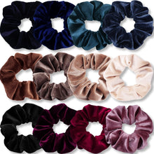 VENUSTE Scrunchies for Women, Premium Velvet Scrunchy for Hair, Solid Color Elastic Thick Bands, Soft Ropes Ponytail Holder Hair Accessories, 12 Pack