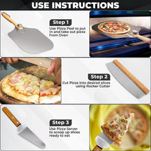 UK Brand 3 in 1 Pizza Oven Accessories Set: Pizza Peel, Pizza Cutter & Pizza Slicer, 12"X14" Aluminium Pizza Turning Peel with Foldable Handle, Pizza Cutter with Cover, Stylish Pizza Oven Tools