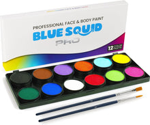 Blue Squid Face Paint PRO  12x10g Classic Colour Palette, Professional Face & Body Painting Supplies for Sfx, Adult & Kids, Safe Face Paint Kit for Sensitive Skin & Halloween makeup