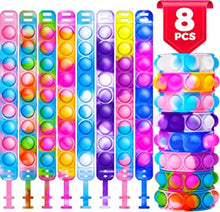 8 PCS Pop Bracelet it Fidget Toys Pack, Fidget Bracelet Decompression Wristband, Poppet Bracelet for Kids, Fidget Wristband with Autistic & ADHD, Push Pop Bubble Bracelet Novelty Gifts