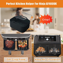 2PCS Silicone Liners & 2PCS Racks for Ninja Dual Air Fryer AF400UK, Tower T17088, 4PCS Set Multifunctional Ninja Dual Air Fryer Accessories (Black)