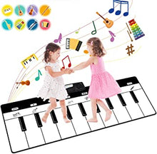 Shayson Piano Musical Mat, Musical Toys Floor Piano Keyboard Mat with 8 Instruments Sounds Music Dance Touch Playmat, Early Educational Toys Gifts for 2 3 4 5 Year Old Boys Girls Toddlers