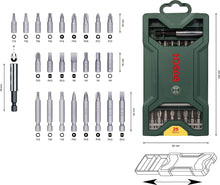 Bosch 25pc. Mini-X-Line Screwdriver Bit Set (PH-, PZ-, Hex-, T-, S-Bit, Accessories Drill and Screwdriver)