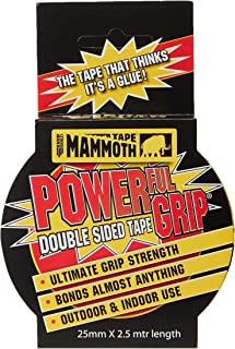 Everbuild Mammoth Powerful Grip Tape, Reinforced Double Sided Tape, Clear, 25 mm x 2.5 m