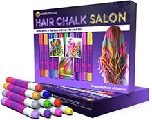 Desire Deluxe Hair Chalk Gift for Girls - 10 Temporary Non-Toxic Easy Washable Hair Dye Colourful, Metallic, Glitter Pens - Great Games Birthday Girls