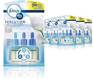 Febreze Ambi Pur 3Volution Air Freshener Plug-In Diffuser Refill, Odour Eliminator, Cotton Fresh, 120 ml, (20 ml x 6)