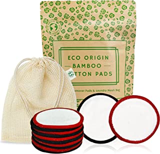 22 PCS Reusable Cotton Pads Cotton Wool Pads with Laundry Bag, Washable Triple Layer Makeup Remover Pads with Kraft Pouch for Storage, Bamboo Face Pads Suitable for all Skin Types