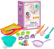 Nadiya Hussain Deluxe Baking Set, Great British Bake Off Winner Kids Baking Set, Toy Kitchen Accessories, Children’s Cooking Equipment for Fun and Learning, Includes Rolling Pin, Whisk and Mixing Bowl