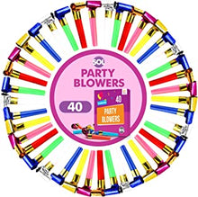 40pk Party Blowers for Kids | Colourful & Fun Party Whistles Blowouts | Celebrate with Kids Party Bag Fillers for Kids Unisex | Party Blower | Party Bag Whistles for Party Bags | Party Bag Toys