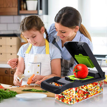 TELANKS Vegetable Chopper, 15 in 1 Mandoline Veg Chopper and Dicer, Food Chopper, Chopper for Salad Onion Veg Garlic Potato, Kitchen Multifunctional Vegetable Cutter (Gray)