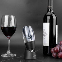 Hotder Wine Aerator, Acrylic Red Wine Decanter Pourer with Base Gift Set for Christmas New Year Party Wine Lover Gift-Black