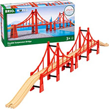 BRIO 33683 Double Suspension Train Bridge for Kids Age 3 Years Up - Compatible with all BRIO Railway Sets & Accessories, Multicoloured