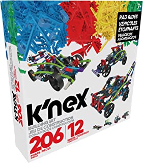 K'NEX 15214 12 Model Rad Rides Building Set, Educational Toys for Boys and Girls, 206 Piece Stem Learning Kit, Engineering for Kids, Fun and Colourful Building Construction Toys for Children Aged 7 +