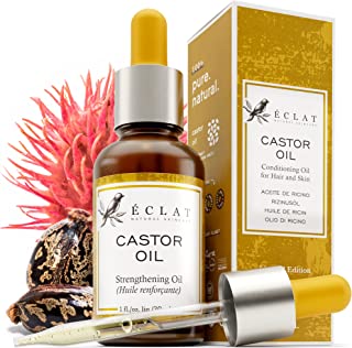 𝟭𝟬𝟬% 𝗣𝗨𝗥𝗘 Organic Castor Oil for Eyelashes, Eyebrows, Skin, Hair, Nails & Face - Natural Oil Brow/Eyelash Growth Serum - Best Castor Oil for Hair Growth, Eye Lash Boost 1oz +Applicator