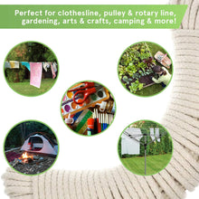 The Strongest Natural Cotton Clothesline Pulley by Smiths  20m/66ft X 5.5mm  Soft Braided 130kgs Pulling Force Rope  Snag & Tear Resistant  1 Year Guarantee!