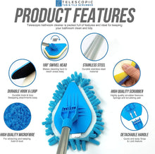 Bathroom Tile Cleaner Telescopic Shower Mop Extendable Bath Cleaning Scrubber Tool (New Telescopic Bathroom Cleaning Kit)