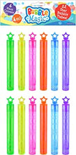 Hendrandt HENBRANDT Neon Bubble Wands with Star Topper, Pack of 12 - [Toy] Kids Party Bag Fillers, Toy Neon Bubble Tube, Kids Prizes for Party Bags & Party and Wedding Favours