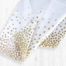 ELECLAND White and Gold Party Tablecloth Plastic Tablecloth 137x274cm Gold Dot Confetti Table Cover Rectangular Party Table Cover for Picnic, Baby Shower, Halloween, Christmas, Birthday Decorations