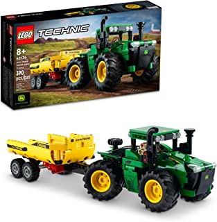 LEGO Technic John Deere 9620R 4WD Tractor 42136 Model Building Kit; A Project Designed for Kids Who Love Tractor Toys; Complete with Tipping Trailer; for Ages 8+ (390 Pieces)