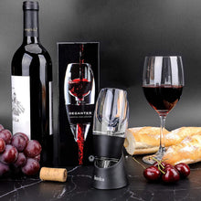 Hotder Wine Aerator, Acrylic Red Wine Decanter Pourer with Base Gift Set for Christmas New Year Party Wine Lover Gift-Black