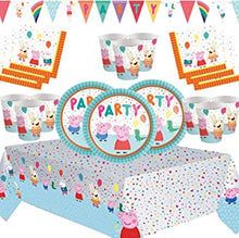 New Peppa Party Supplies Children's Birthday Party Kit Premium Tableware Decorations - Serves 16 Guests