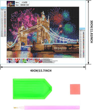 DIY 5D Diamond Art Painting Kits, Full Drill Diamond Arts and Crafts Painting Pictures, Embroidery Cross Stitch Canvas Painting by Numbers for Kid and Adults, Home Wall Decor-Bridge/30x40 cm