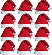 12pc Santa Hats - Christmas Party Hats Fancy Dress Christmas Hats or Santa Costume - Father Christmas Red Christmas Santa Hat Fun Christmas Hats - Christmas Hat for Xmas Office Party Santa Hat Bulk