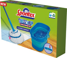 Spontex Twist Mop Ultra Compact Kit (Microfibre Mop & Foldable Bucket),White; Blue,10 Litre