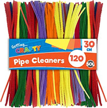 120pk Long Pipe Cleaners for Craft | 30cm x 4mm Pipe Cleaner in Assorted Colours | Flexible Pipecleaners | Chenille Stems DIY Arts & Crafts for Kids | Green Blue Yellow Orange Purple Red Pipe Cleaners