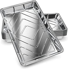 Disposable Aluminium Foil Baking Trays, Tray Bakes, Large Containers for Baking, Roasting, Freezing, Storage, Cooking, BBQs, Brownies | Delahunt Catering Supplies | 32cm x 20cm x 3.3cm (10 Trays)