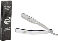 Urbane Men Cut Throat Razor  Stainless Steel Mens Razors for Shaving  Smooth and Precise Single Blade Razor for Barbers, Home Use  Easy to Use Beard Shaper - Blades NOT Included (Silver Steel)